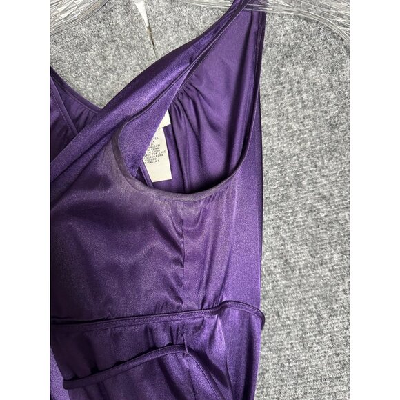 Vintage Purple Satin Midi Dress Size 6 Goddess Fairy Renaissance Y2K 90's - Picture 8 of 11